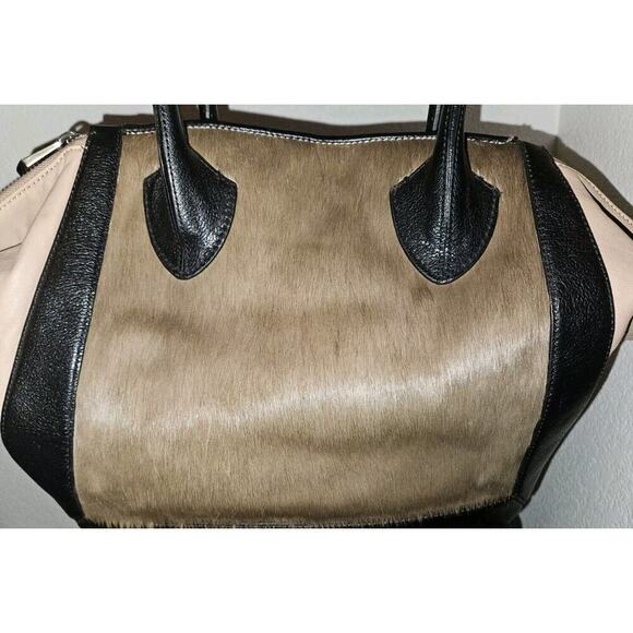 NWT! Pour La Victoire Cow Hair And Leather Handbag Colorblock $395 14x12x4 - Picture 6 of 15